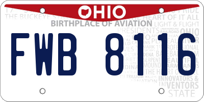OH license plate FWB8116