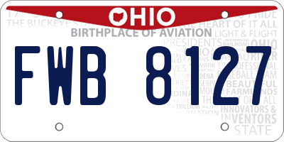 OH license plate FWB8127