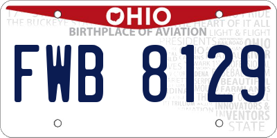 OH license plate FWB8129