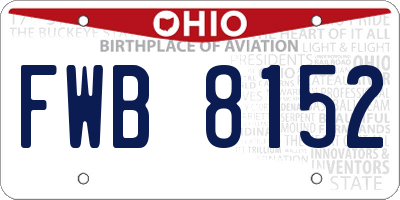 OH license plate FWB8152