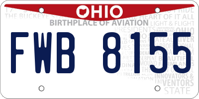 OH license plate FWB8155