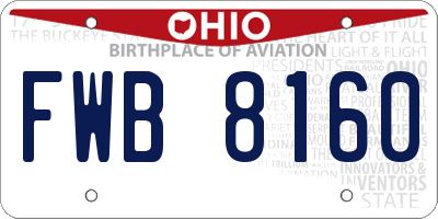OH license plate FWB8160