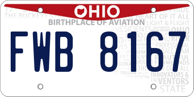 OH license plate FWB8167