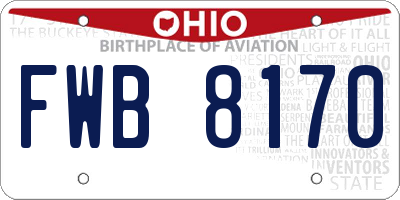 OH license plate FWB8170