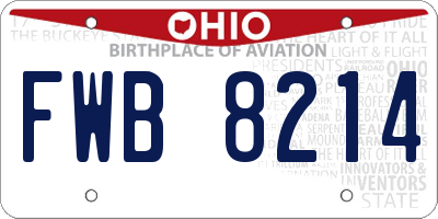 OH license plate FWB8214