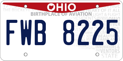 OH license plate FWB8225