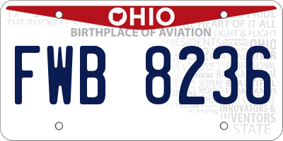 OH license plate FWB8236