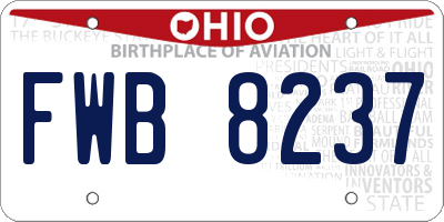 OH license plate FWB8237