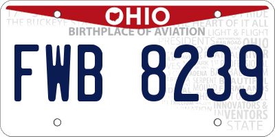 OH license plate FWB8239