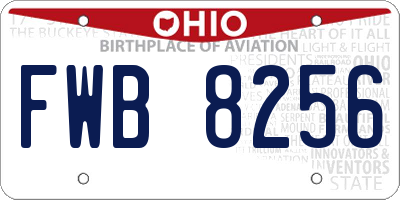 OH license plate FWB8256
