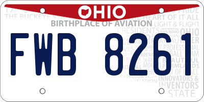 OH license plate FWB8261