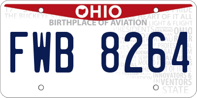 OH license plate FWB8264
