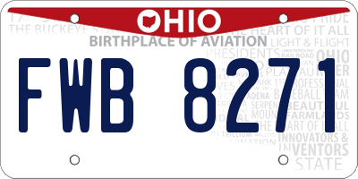 OH license plate FWB8271