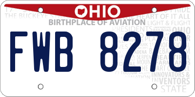 OH license plate FWB8278