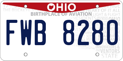 OH license plate FWB8280