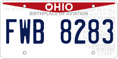 OH license plate FWB8283