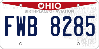 OH license plate FWB8285