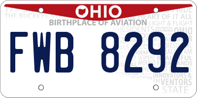 OH license plate FWB8292