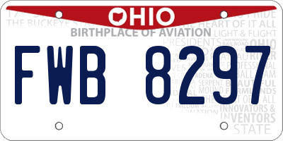 OH license plate FWB8297