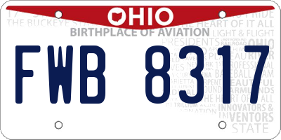 OH license plate FWB8317