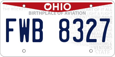 OH license plate FWB8327