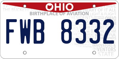 OH license plate FWB8332