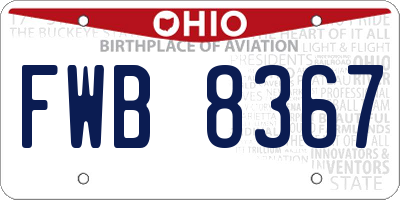 OH license plate FWB8367