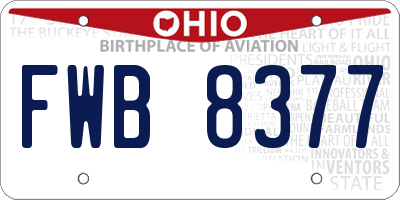 OH license plate FWB8377