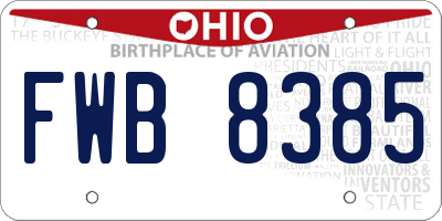 OH license plate FWB8385