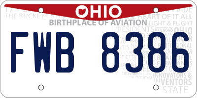 OH license plate FWB8386