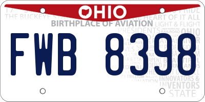 OH license plate FWB8398