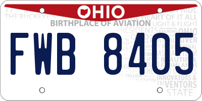 OH license plate FWB8405