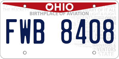 OH license plate FWB8408