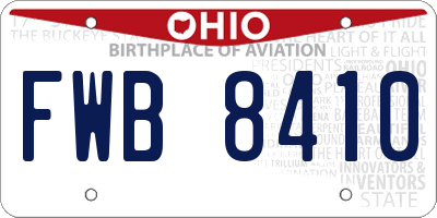 OH license plate FWB8410
