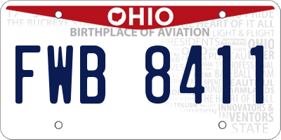 OH license plate FWB8411