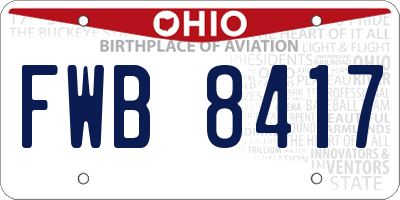 OH license plate FWB8417