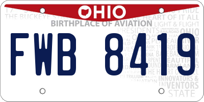 OH license plate FWB8419