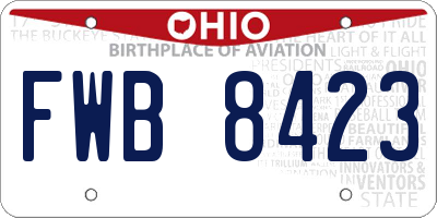 OH license plate FWB8423