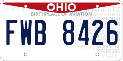OH license plate FWB8426