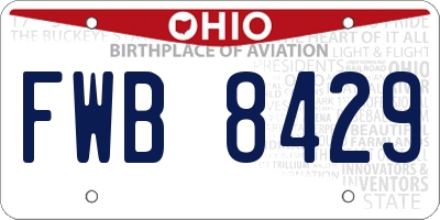 OH license plate FWB8429
