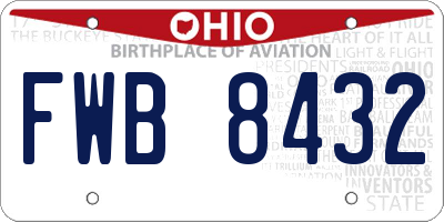 OH license plate FWB8432