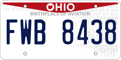 OH license plate FWB8438