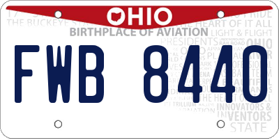 OH license plate FWB8440