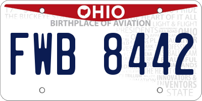 OH license plate FWB8442