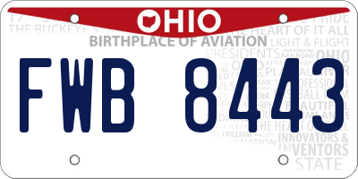 OH license plate FWB8443