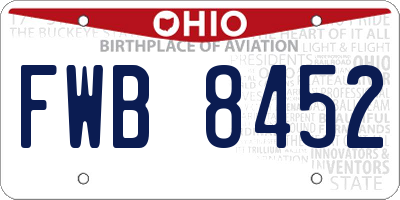 OH license plate FWB8452