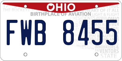 OH license plate FWB8455