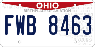 OH license plate FWB8463