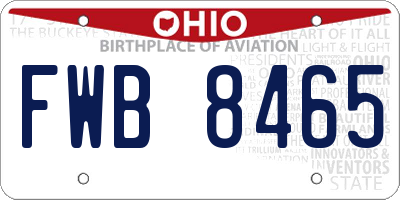 OH license plate FWB8465