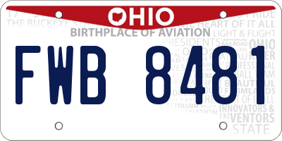 OH license plate FWB8481